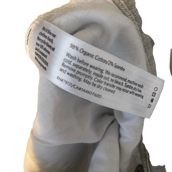 Eileen Fisher Light Gray Wash Straight Leg Denim Jeans Women Sz 8 - Picture 11 of 12